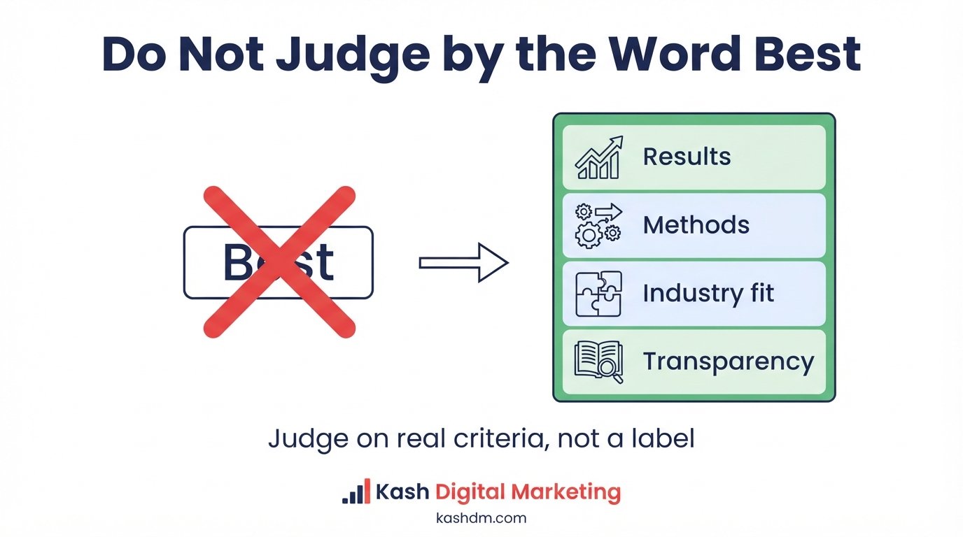 Best SEO company vs best SEO services: how to evaluate providers by results, methods, industry fit and transparency rather than the word best.