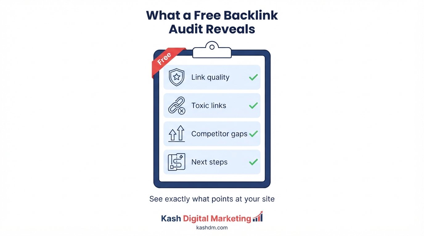 Free backlink audit: link profile analysis, competitor comparison, toxic link check and an action plan.
