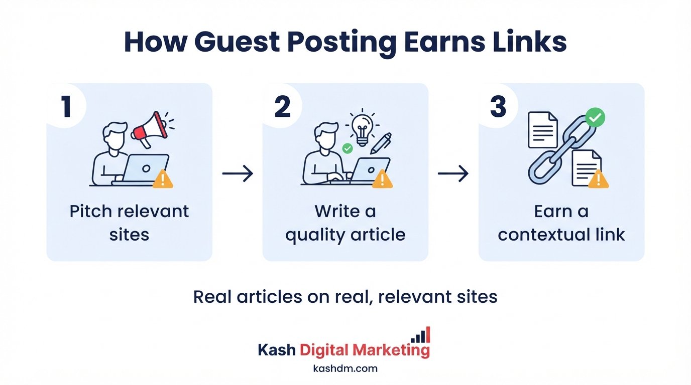 Guest posting services: vetting relevant sites, writing quality content and earning natural contextual links.