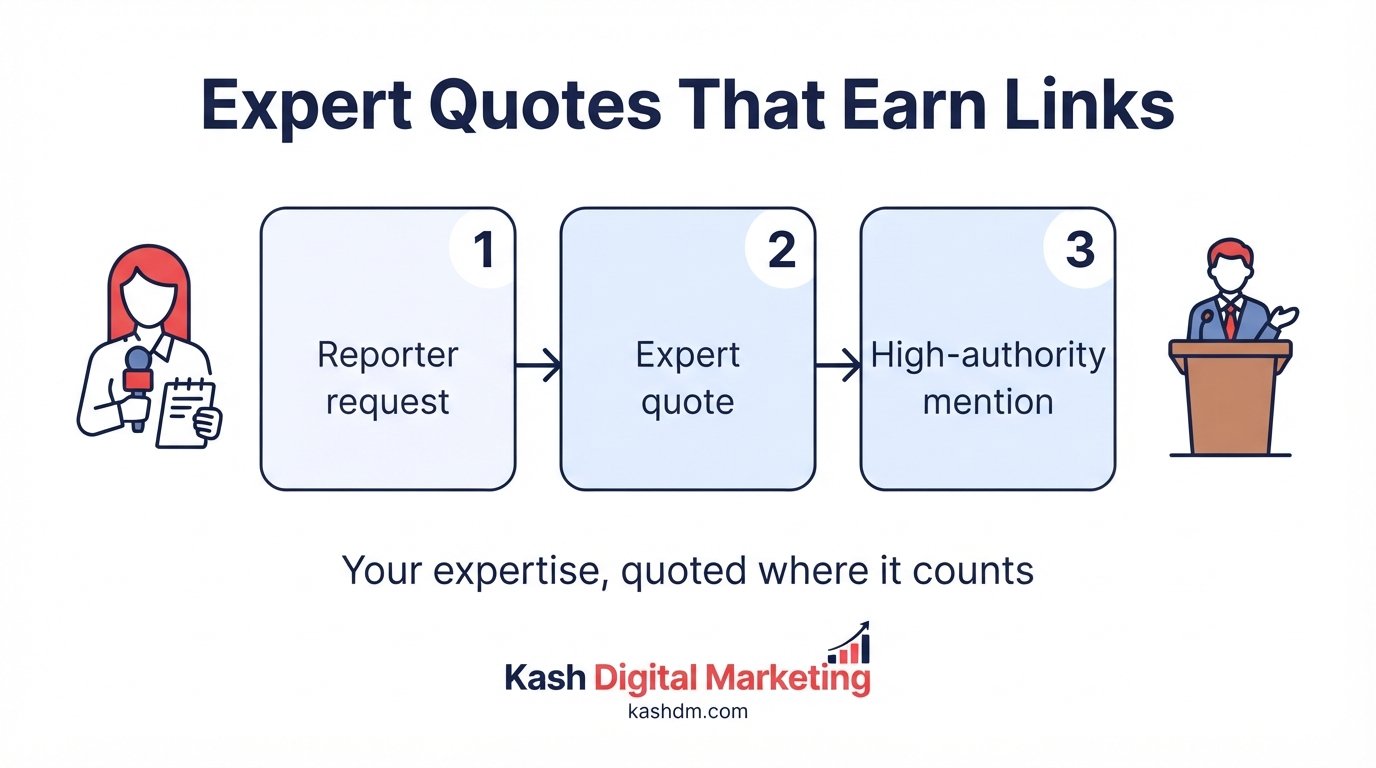 HARO and journalist link building: responding to reporter requests to earn high-authority media links.